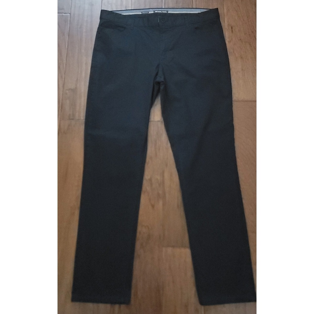 Michael Kors Parker‎ Slim Fit 5 Pocket Men's Black Chino Pants Sz 36x30